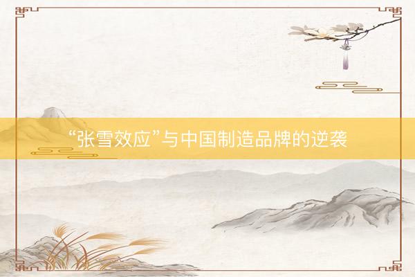 “张雪效应”与中国制造品牌的逆袭