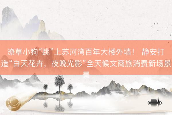 潦草小狗“跳”上苏河湾百年大楼外墙！ 静安打造“白天花卉，夜晚光影”全天候文商旅消费新场景