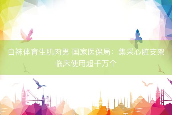 白袜体育生肌肉男 国家医保局：集采心脏支架临床使用超千万个
