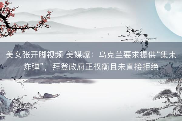 美女张开脚视频 美媒爆：乌克兰要求提供“集束炸弹”，拜登政府正权衡且未直接拒绝