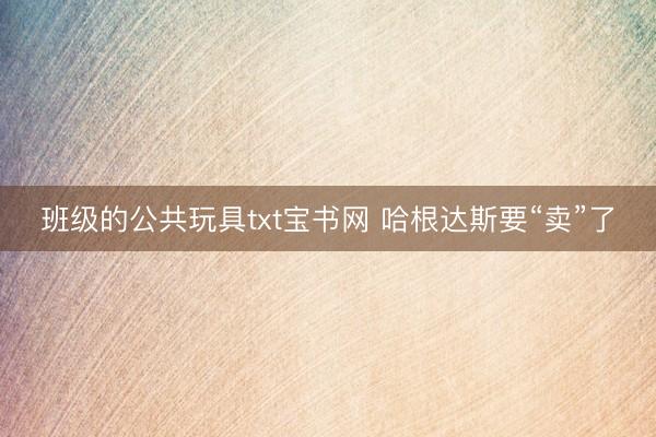 班级的公共玩具txt宝书网 哈根达斯要“卖”了