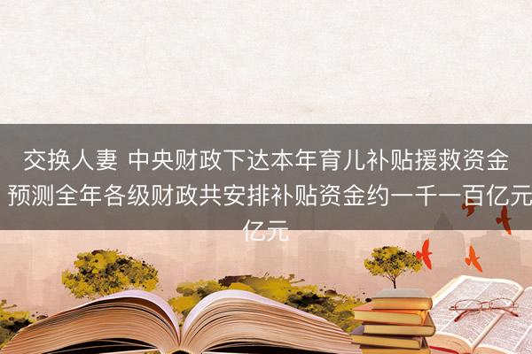 交换人妻 中央财政下达本年育儿补贴援救资金 预测全年各级财政共安排补贴资金约一千一百亿元