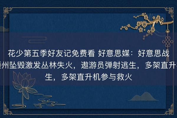 花少第五季好友记免费看 好意思媒:好意思战机在华盛顿州坠毁激发丛林失火,遨游员弹射逃生,多架直升机参与救火