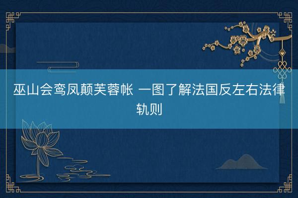 巫山会鸾凤颠芙蓉帐 一图了解法国反左右法律轨则
