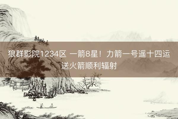狼群影院1234区 一箭8星！力箭一号遥十四运送火箭顺利辐射