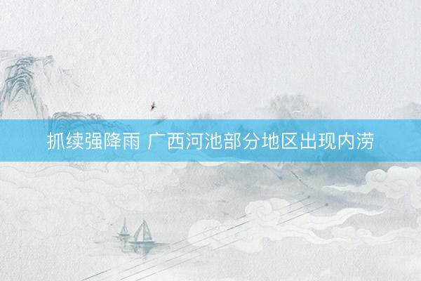 抓续强降雨 广西河池部分地区出现内涝