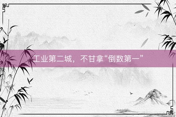 工业第二城，不甘拿“倒数第一”